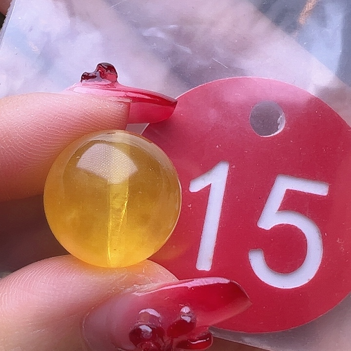 蜜蜡裸石未镶嵌15.5mm 圆珠