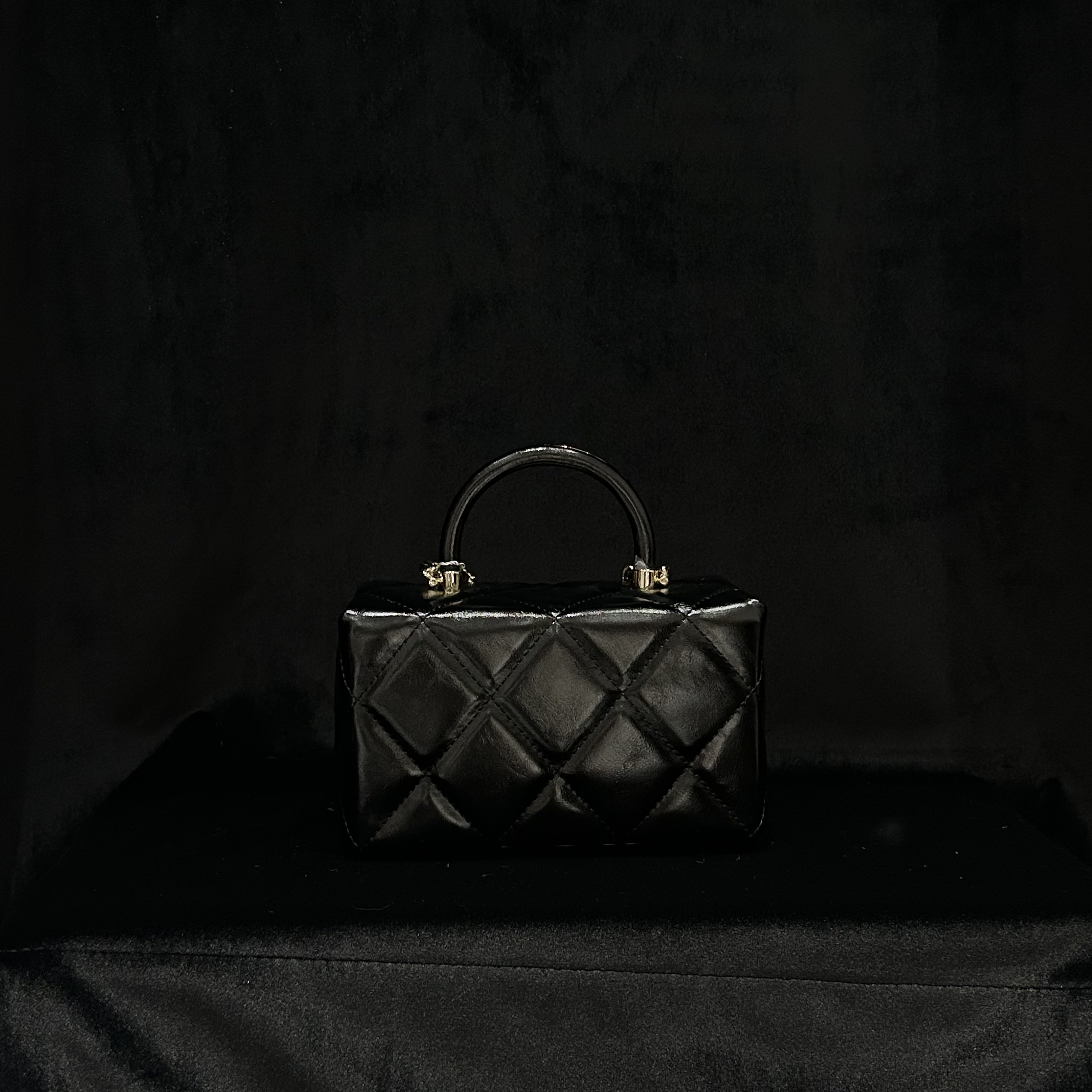 COCO DICV2025新款高端定制时尚女包 四方镜子盒 黑色17cm