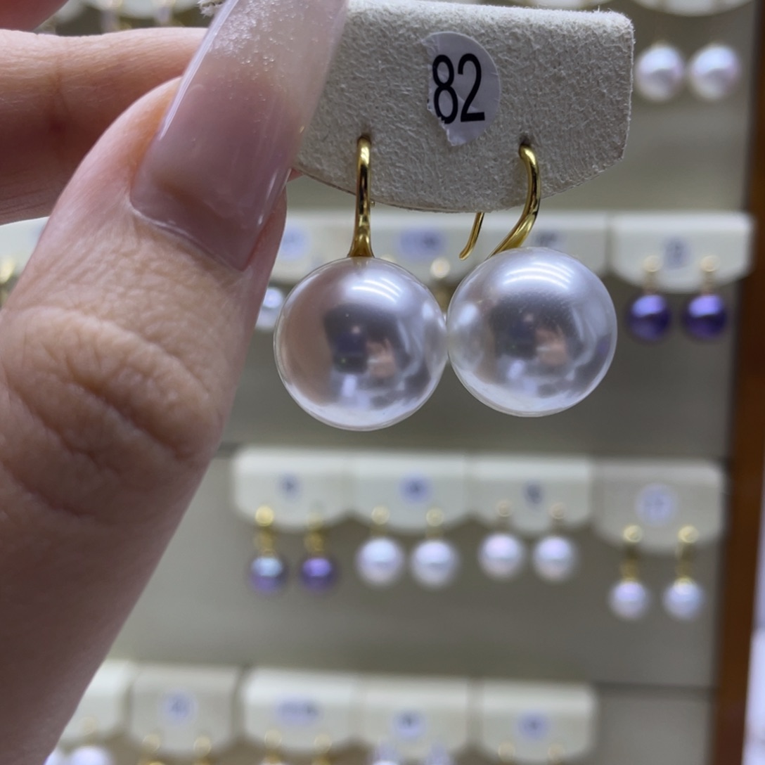 淡水珍珠耳饰银S925镶嵌