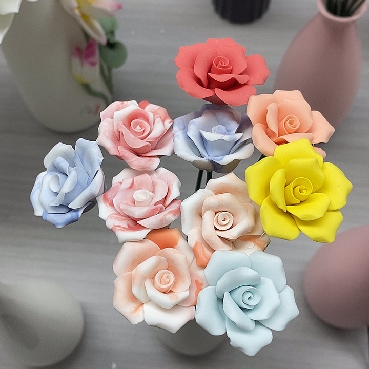 陶瓷陶瓷材料10朵素烧