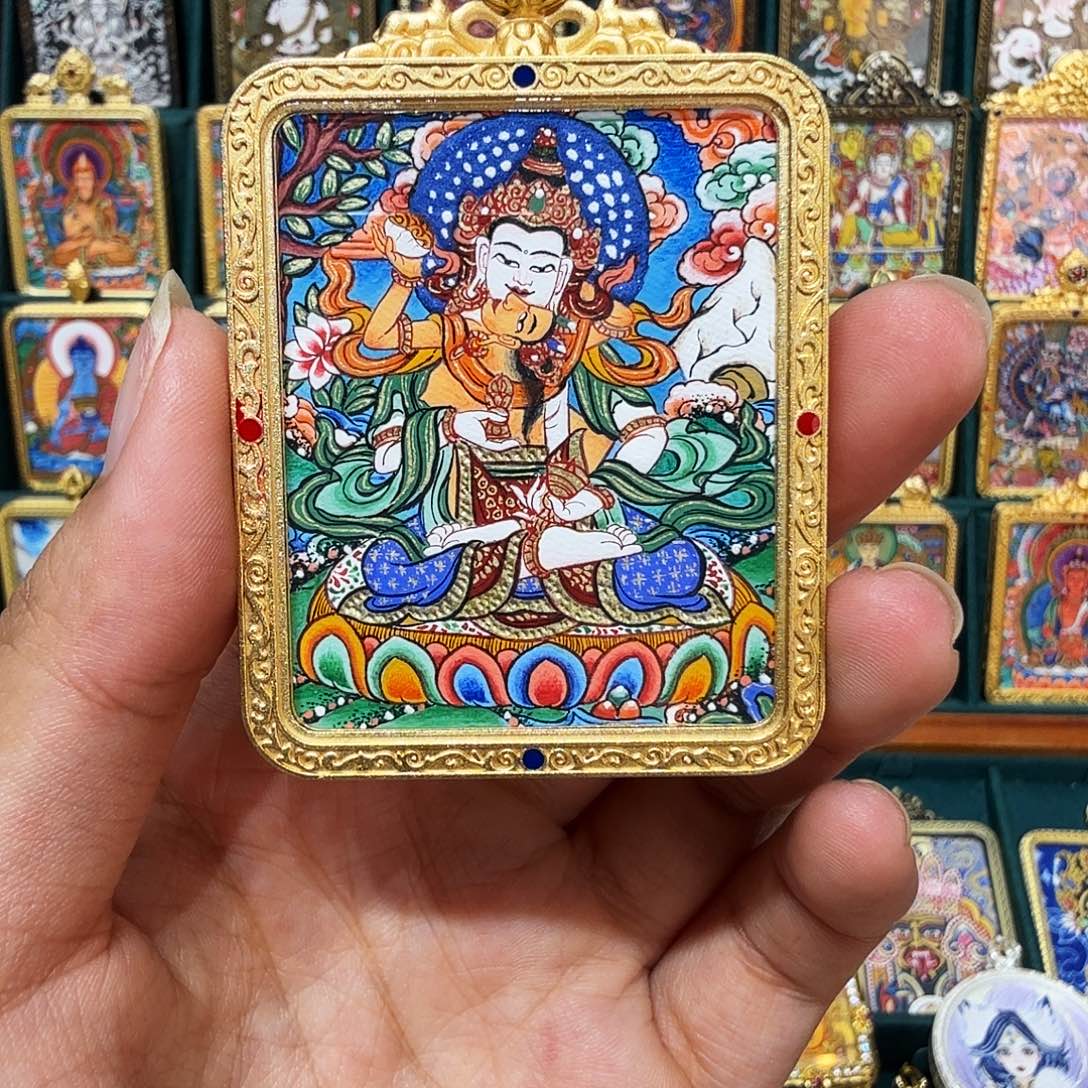 卉***M吊坠热贡纯手绘唐卡非遗文化