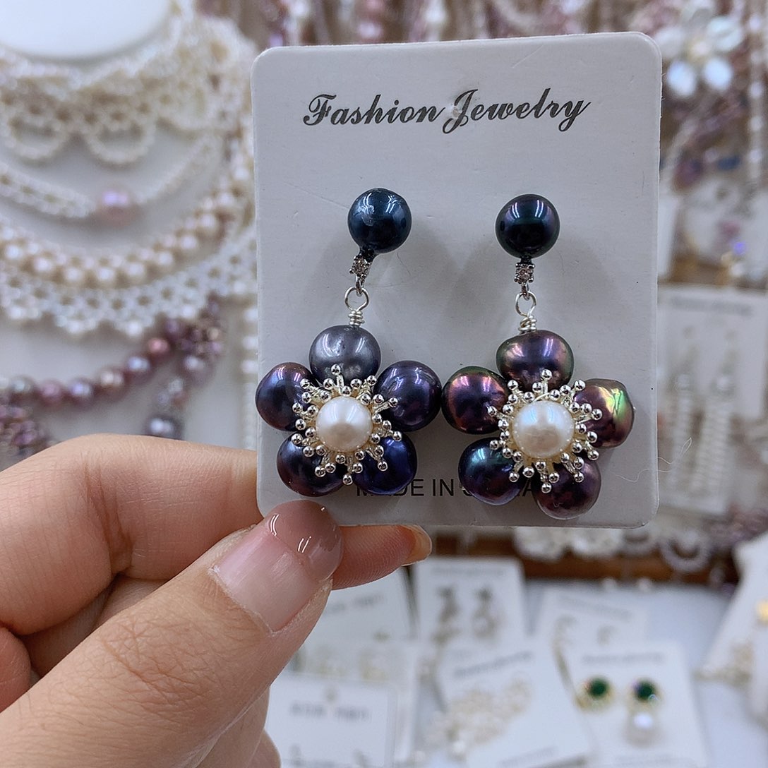 项链银S925镶嵌淡水珍珠