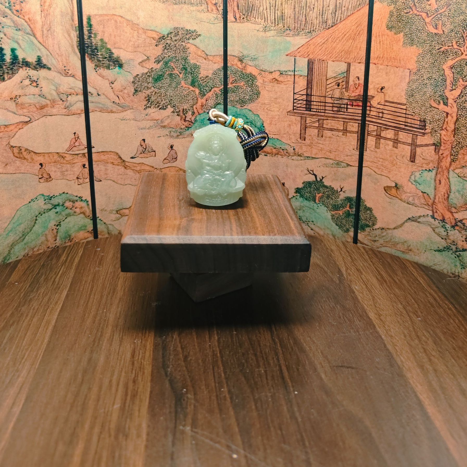 F和田玉普贤菩萨（龙、蛇）吊坠0611