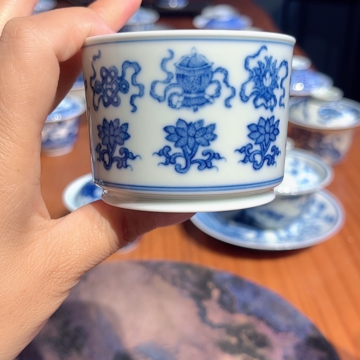 镹曰茶闲柴窑手工手绘青花