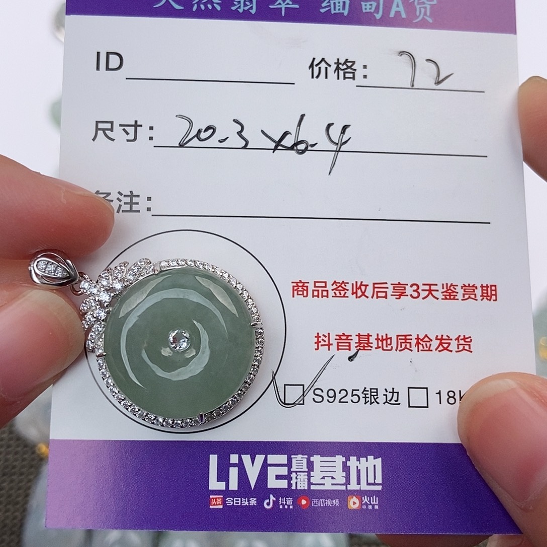 翡翠银S925镶嵌颈饰翡翠