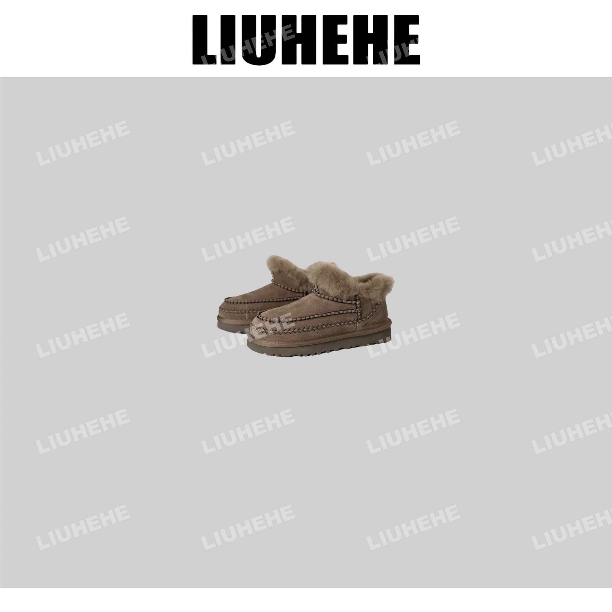 【嘻嘻家】雪中漫步 高定啊鸽手缝1377保暖毛毛鞋秋冬雪地靴跟高3cm