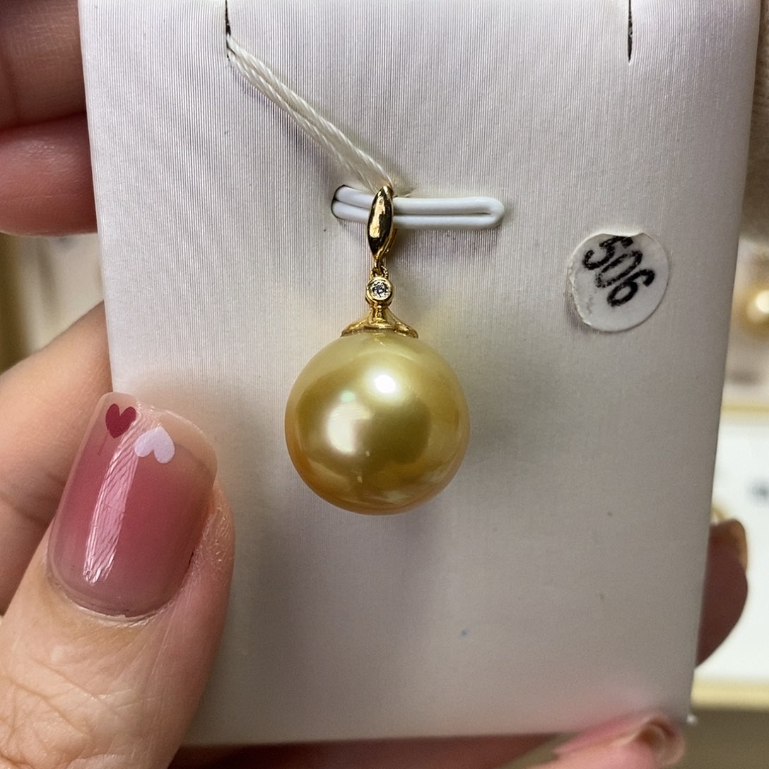 海水珍珠吊坠(不含链)18K金镶嵌