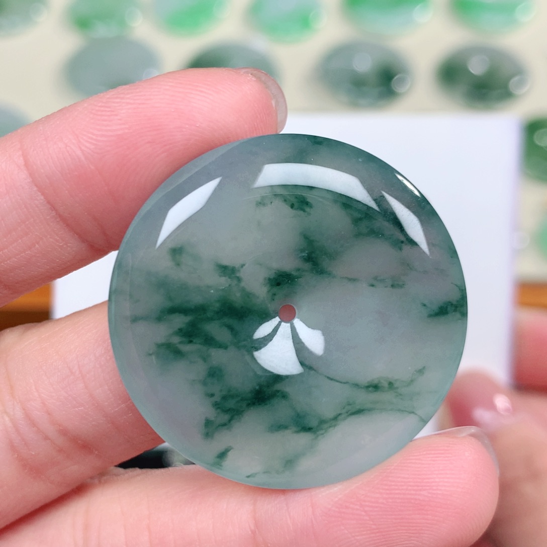 翡翠未镶嵌吊坠(不含链)34.3-6.0