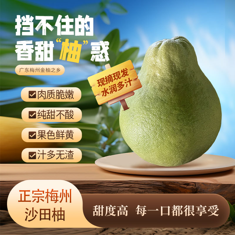 正宗梅州沙田柚产地直发【花皮果】
