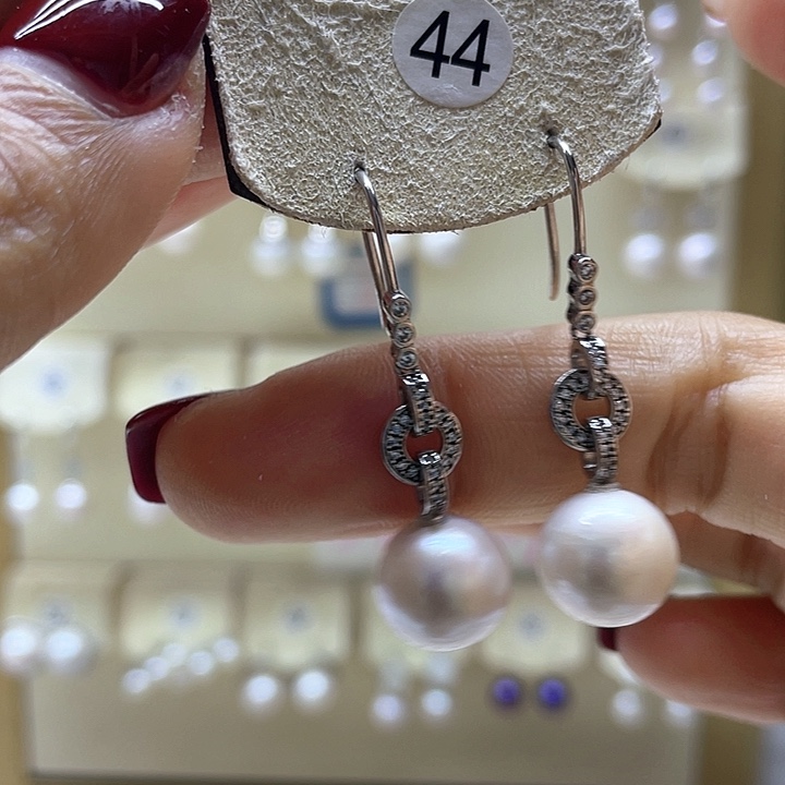 淡水珍珠耳饰银S925镶嵌