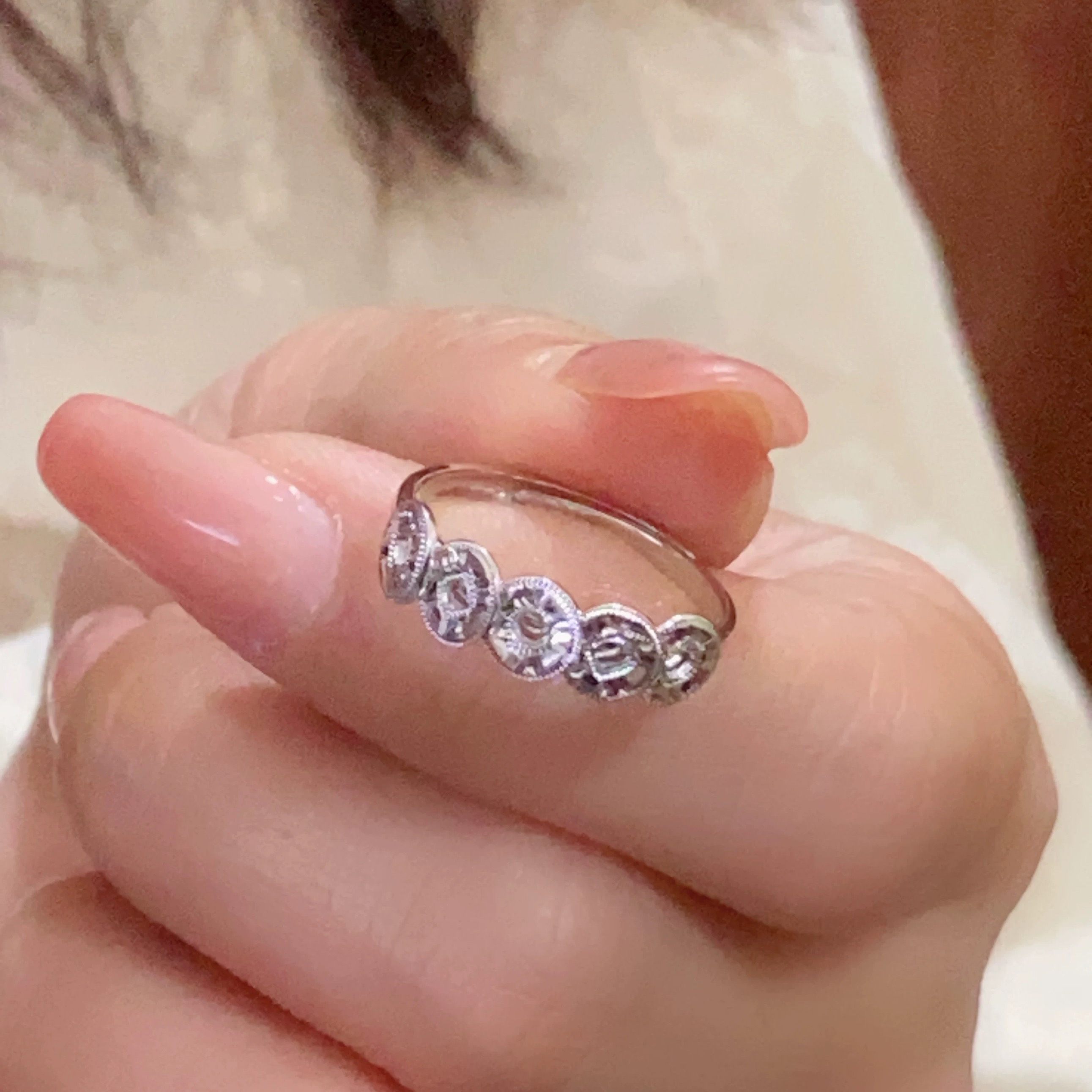 饰尚子 足银戒指 999.9银碎冰冰五帝钱币戒指女爆闪钱币指环国风