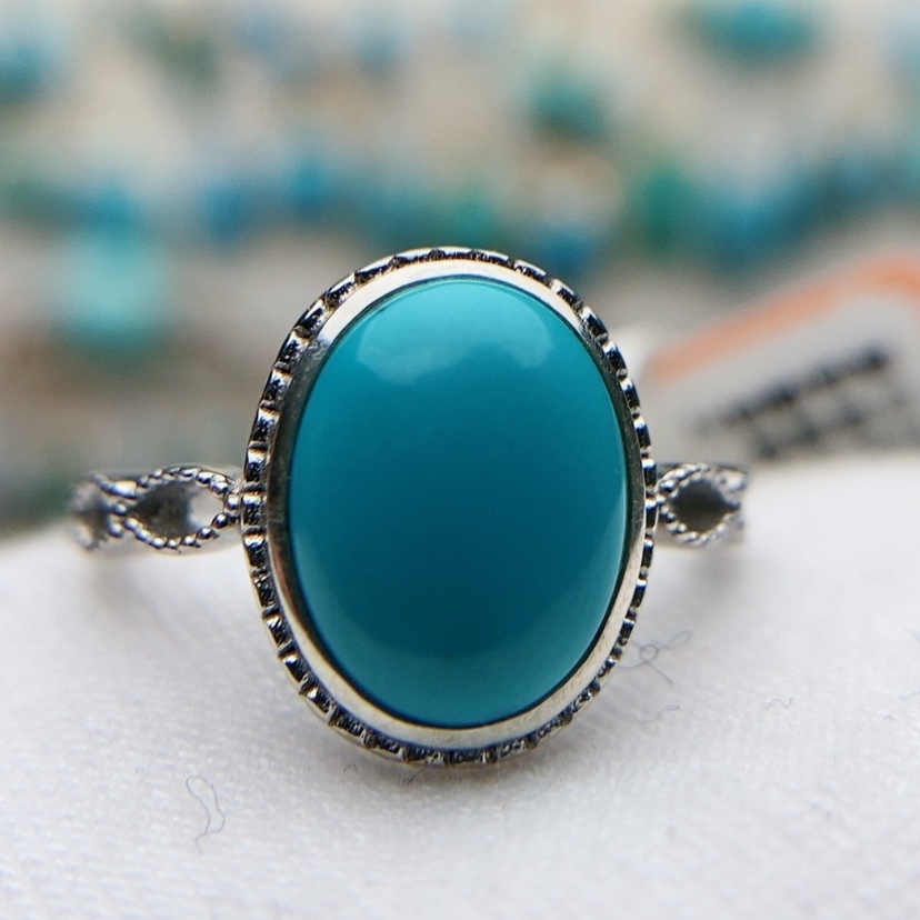 【闪购商品】银S925镶嵌绿松石珠宝奇石