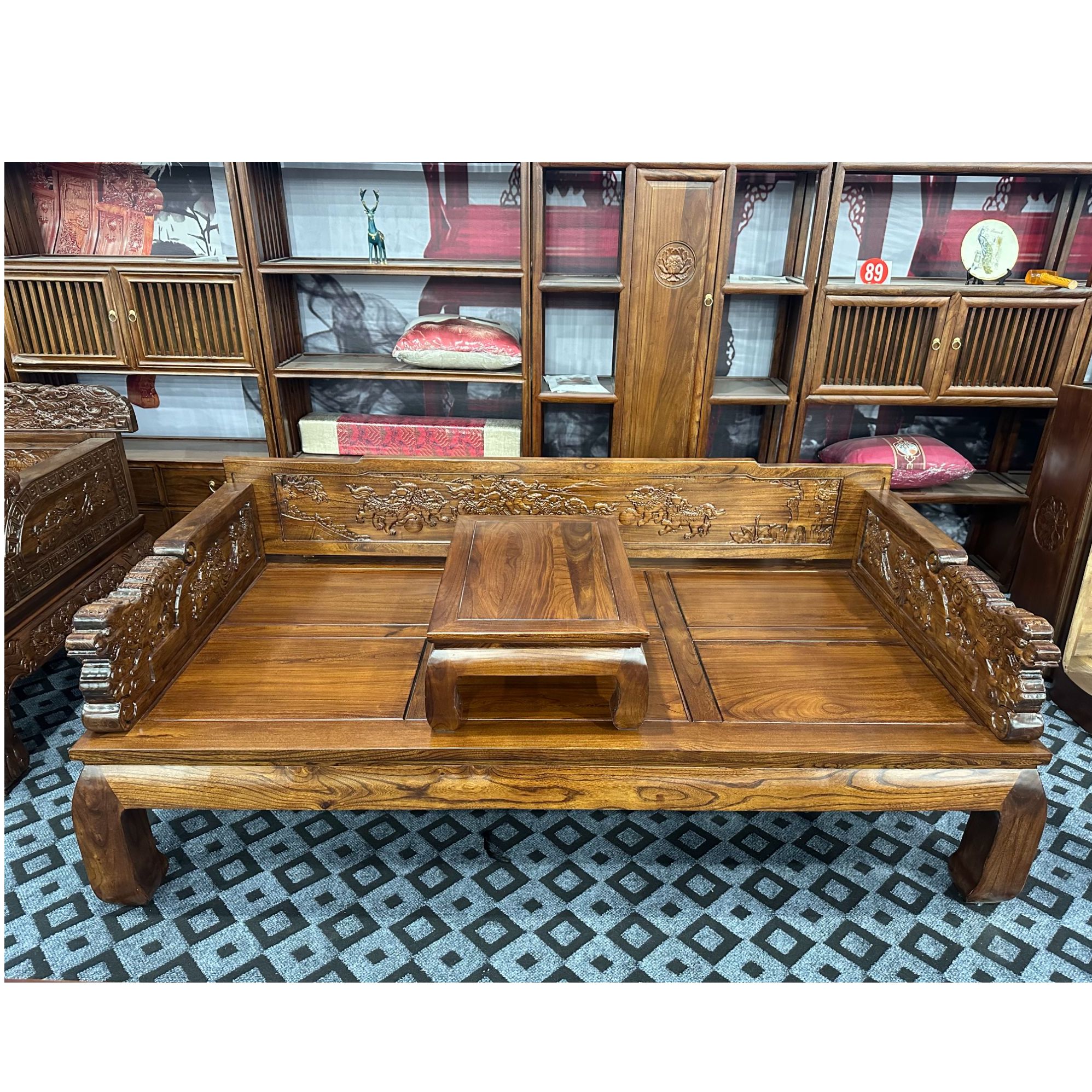 麒麟罗汉床榆木实木仿古古典家庭办公