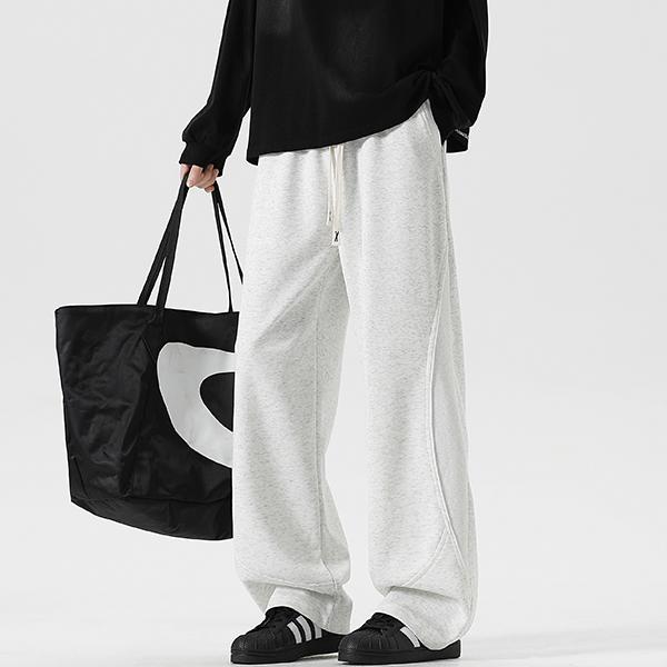 NINEDAO/玖岛秋季时尚潮流cleanfit风弯刀休闲卫裤男百搭学生裤子