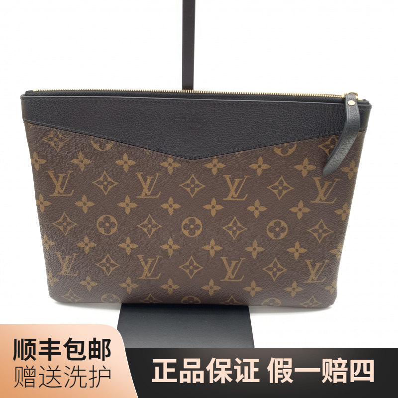 95新 LouisVuitton/路易威登 LV棕老花手拿包/J11955男士奢侈时尚