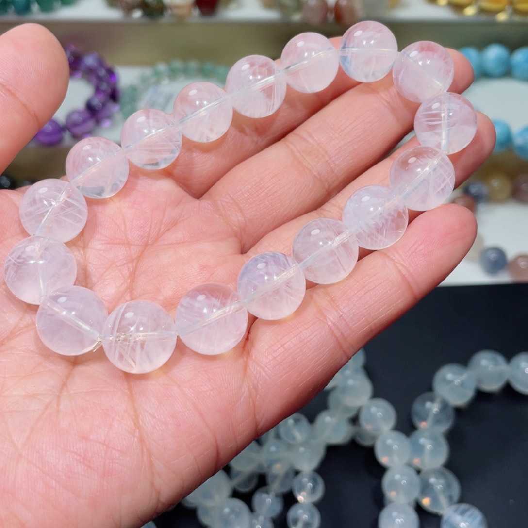 水晶手链未镶嵌?***?蓝针手链，晶体通透