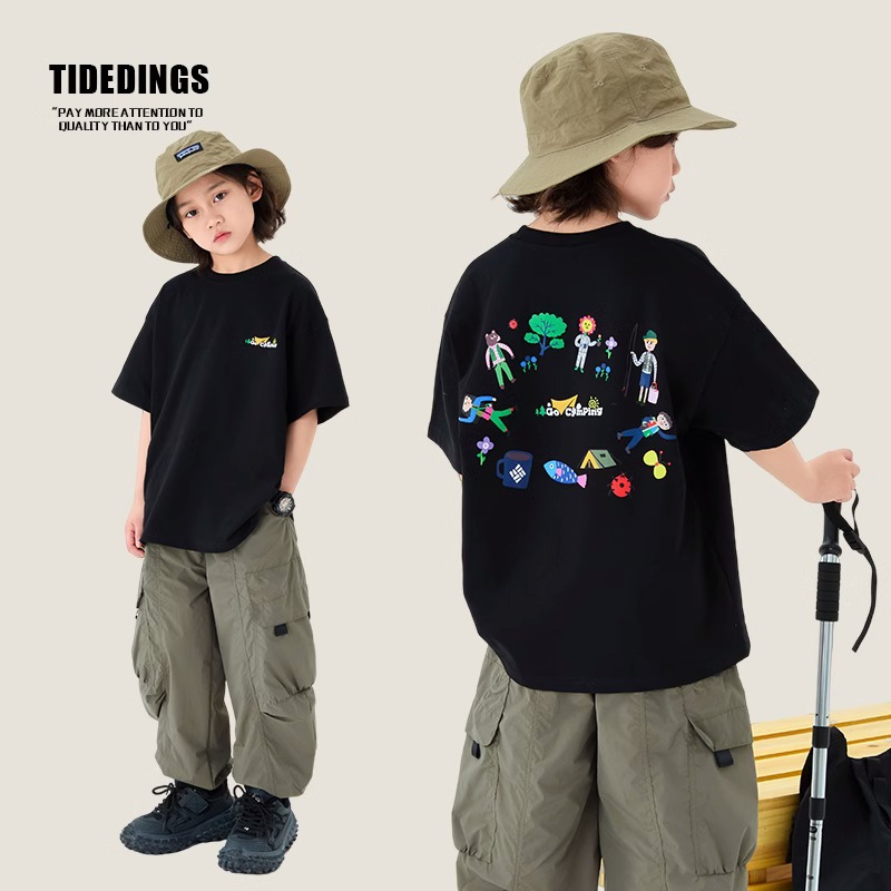 男童短袖t恤2026新款夏季中大童凉感卡通短袖宽松儿童洋气25112