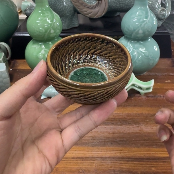 龙泉青瓷茶具微瑕5367