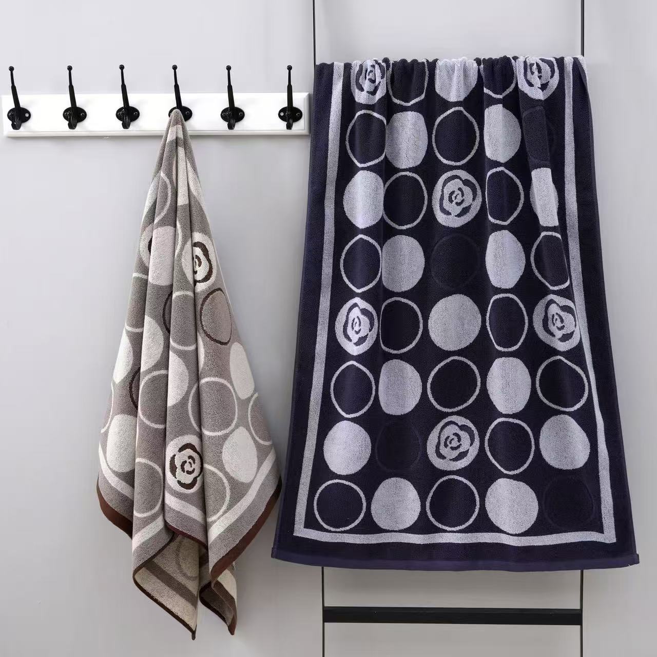 【精梳棉】山茶花格调轻奢5A抗菌加厚成人柔软吸水时尚