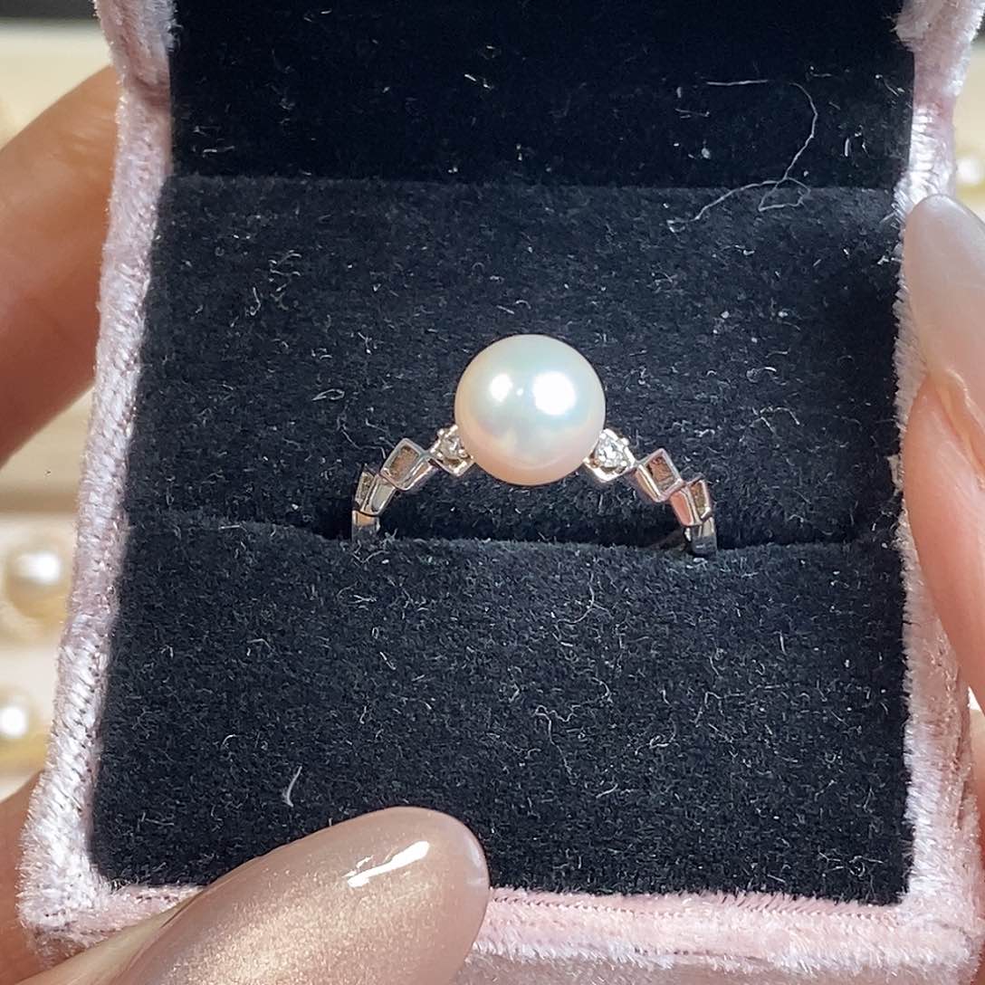 海水珍珠戒指银S925镶嵌