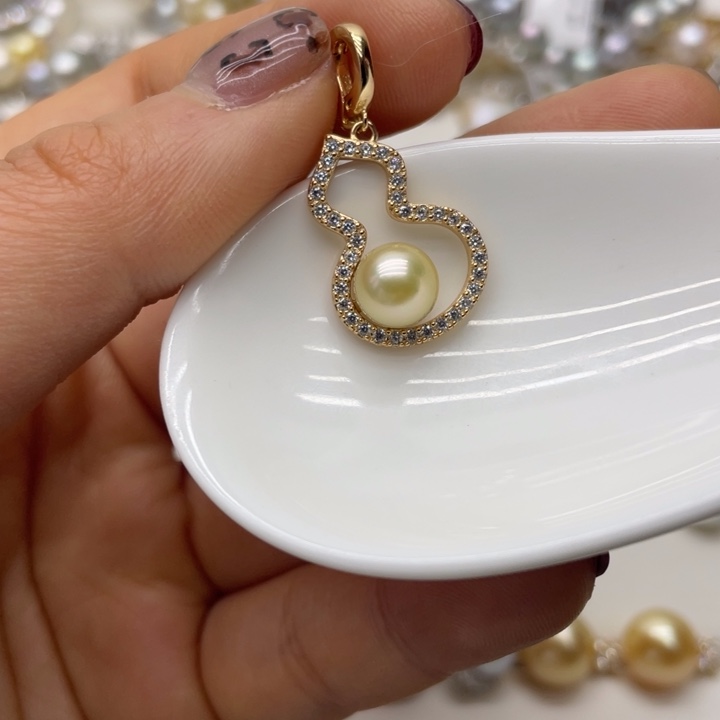 海水珍珠吊坠(不含链)银S925镶嵌