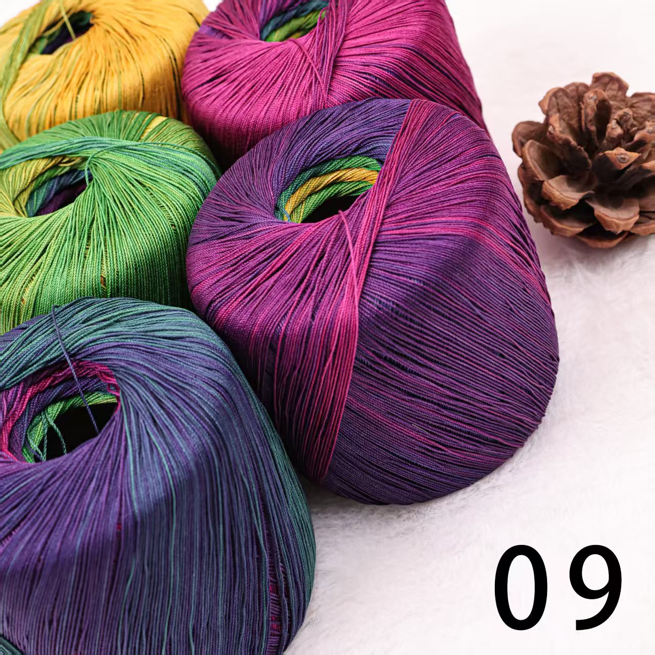 7号线段染匹马棉蕾丝40克一团手工编织钩织钩针蕾丝线毛线