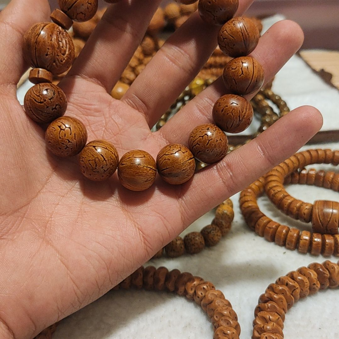 桃核手串圆珠原生态