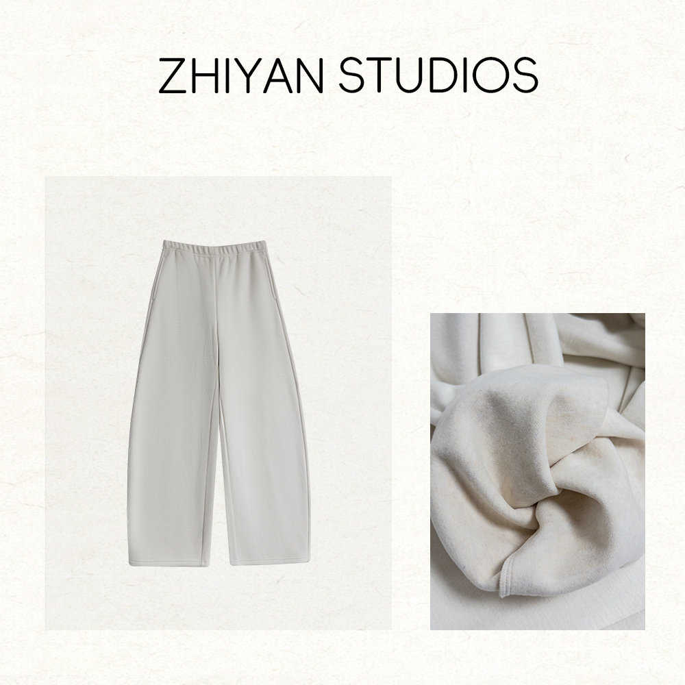  【悠梦集】简约款直筒宽松骆马绒加绒裤  71393