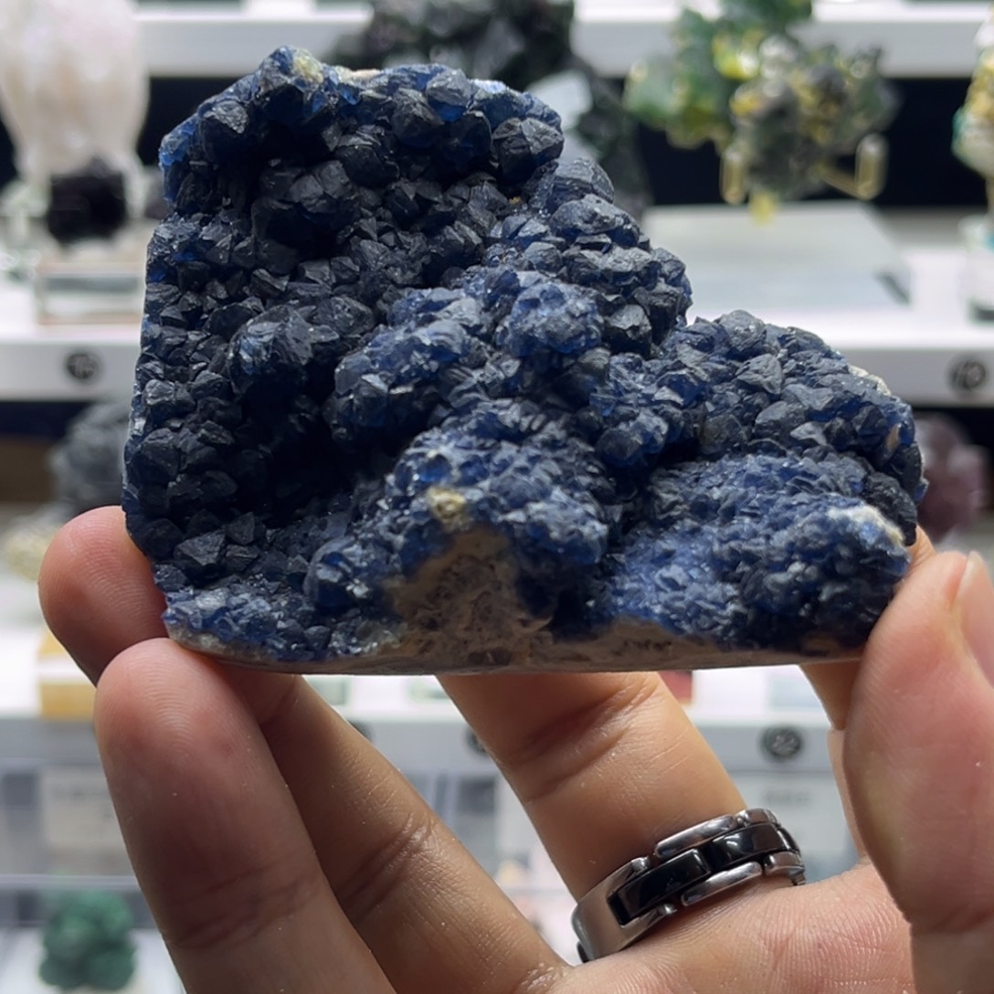 石材蓝莓萤石摆件