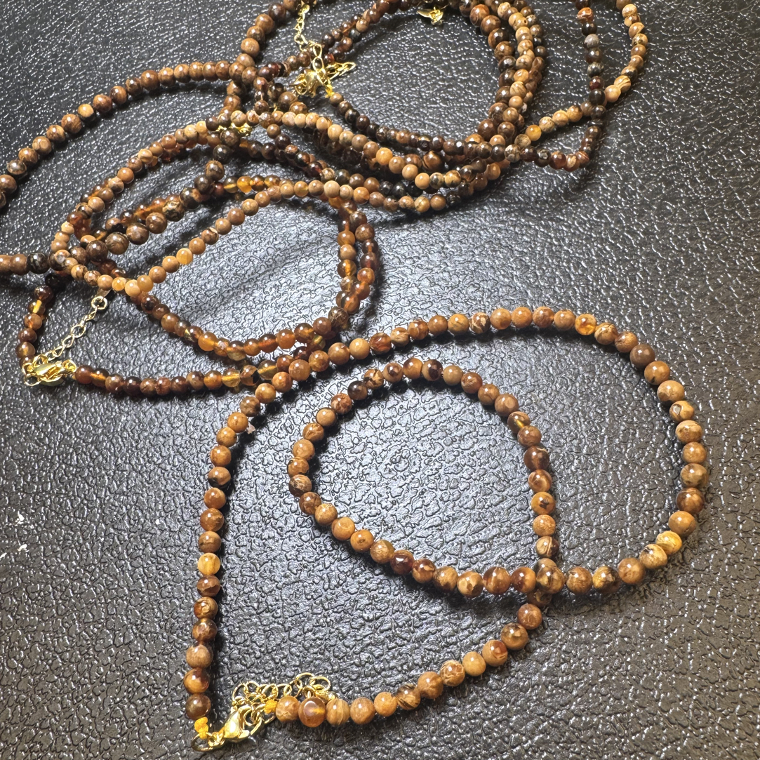 缅甸琥珀3mm+108项链