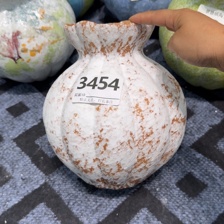 瓷片景德镇高温花器编码3454高24口8默认无孔