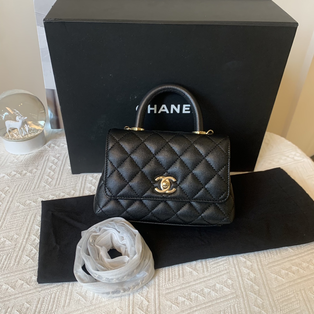 未使用 Chanel/香奈儿 黑金cocohandle mini 24年芯片款（尾款）