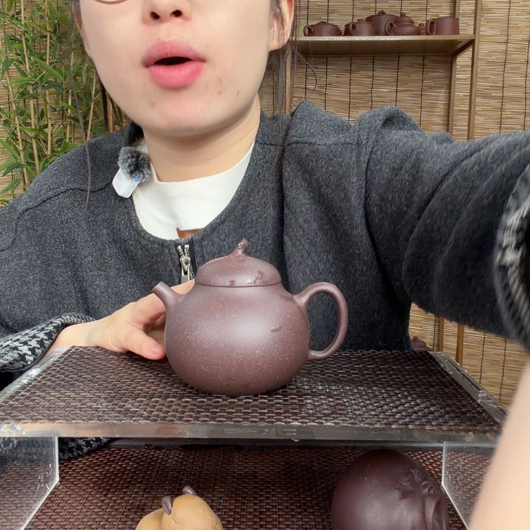紫砂茶壶原矿大水潭深井紫泥茄瓜壶没礼盒220CC左右