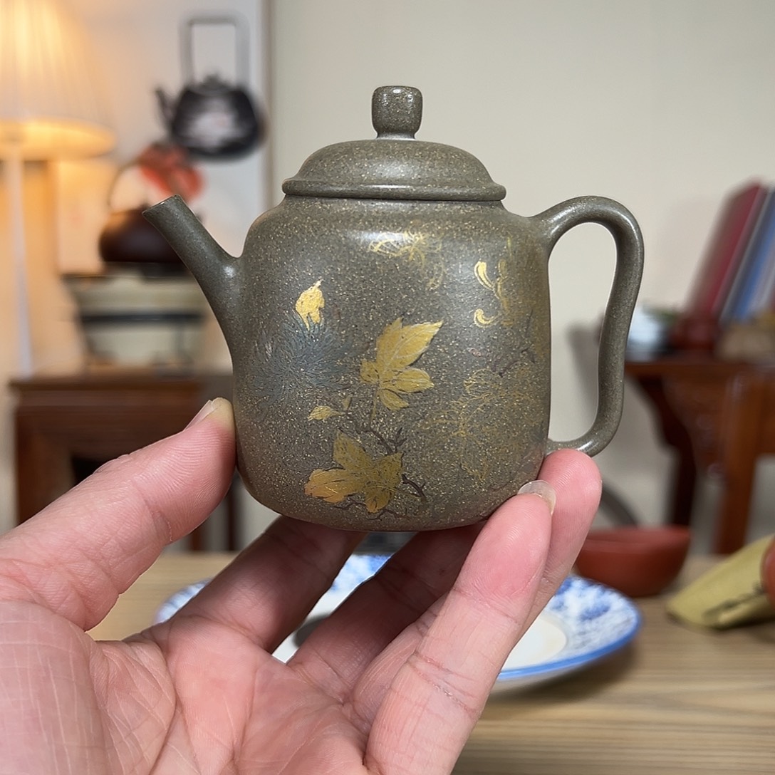 紫砂茶壶金银错汲直
