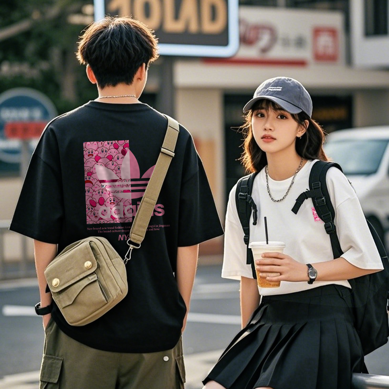 夏季条纹圆领常规款短袖学生T恤休闲轻便男士潮流运动时尚户外ins