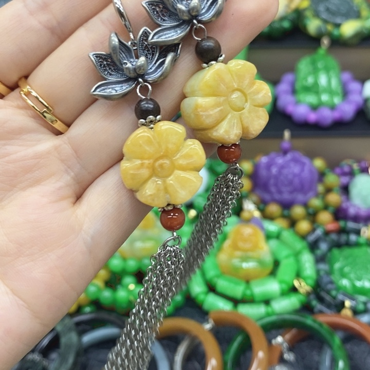 翡翠未镶嵌耳饰耳坠6