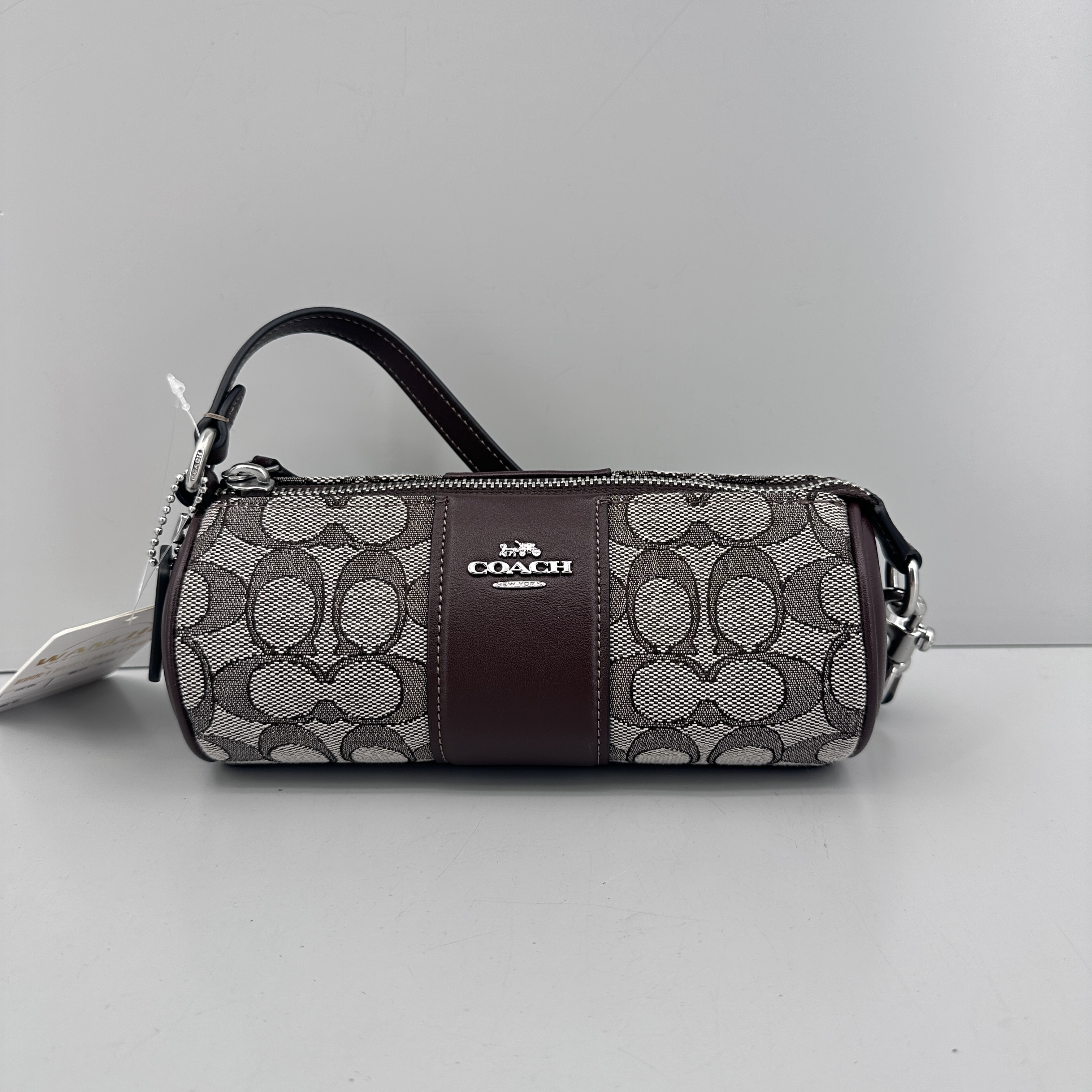 95新 COACH/蔻驰 织物褐色老花巴比龙20*8*8cmEM050609经典复古