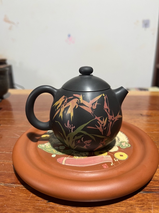 建水紫陶全手工黑泥龙蛋