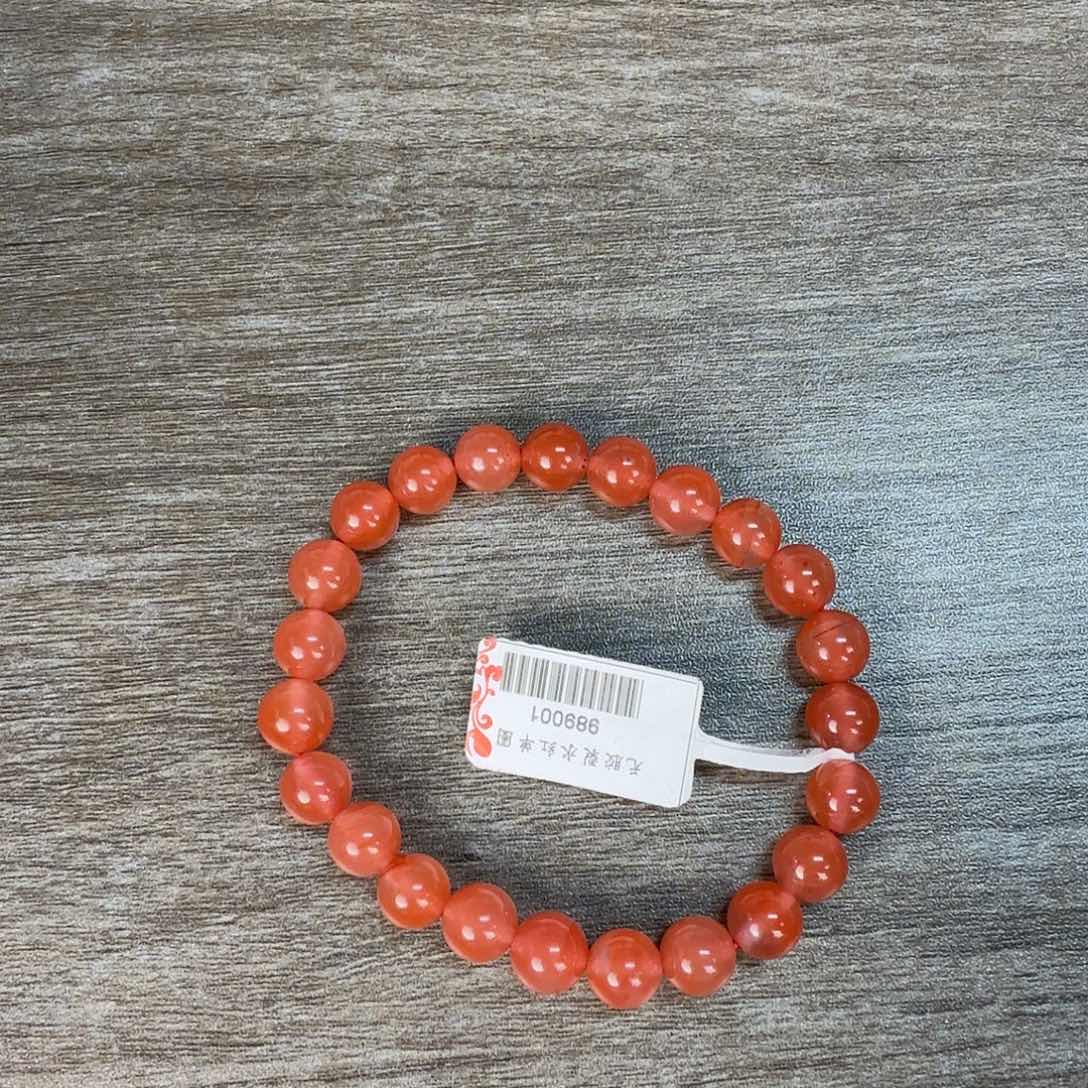 南红玛瑙未镶嵌手串水红单圈