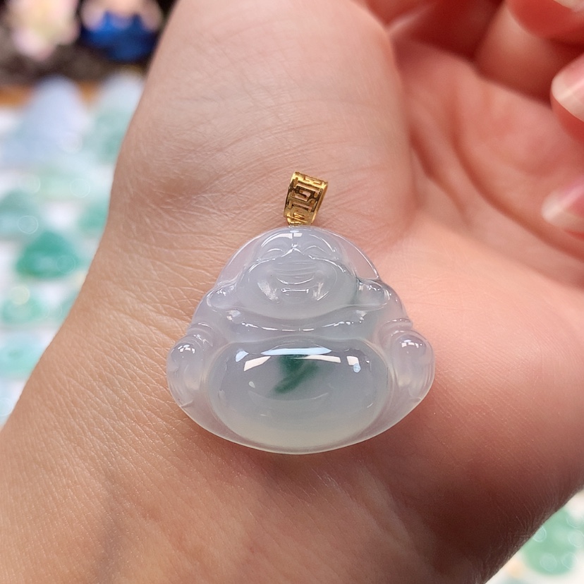 【闪购商品】翡翠18K金镶嵌吊坠(赠链)