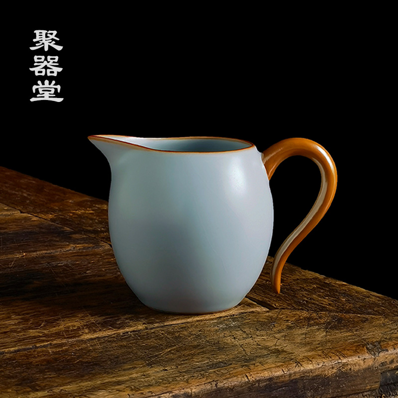 自产自销-聚器堂陈文哲老师天青汝茶海-窑自在公道杯275ml