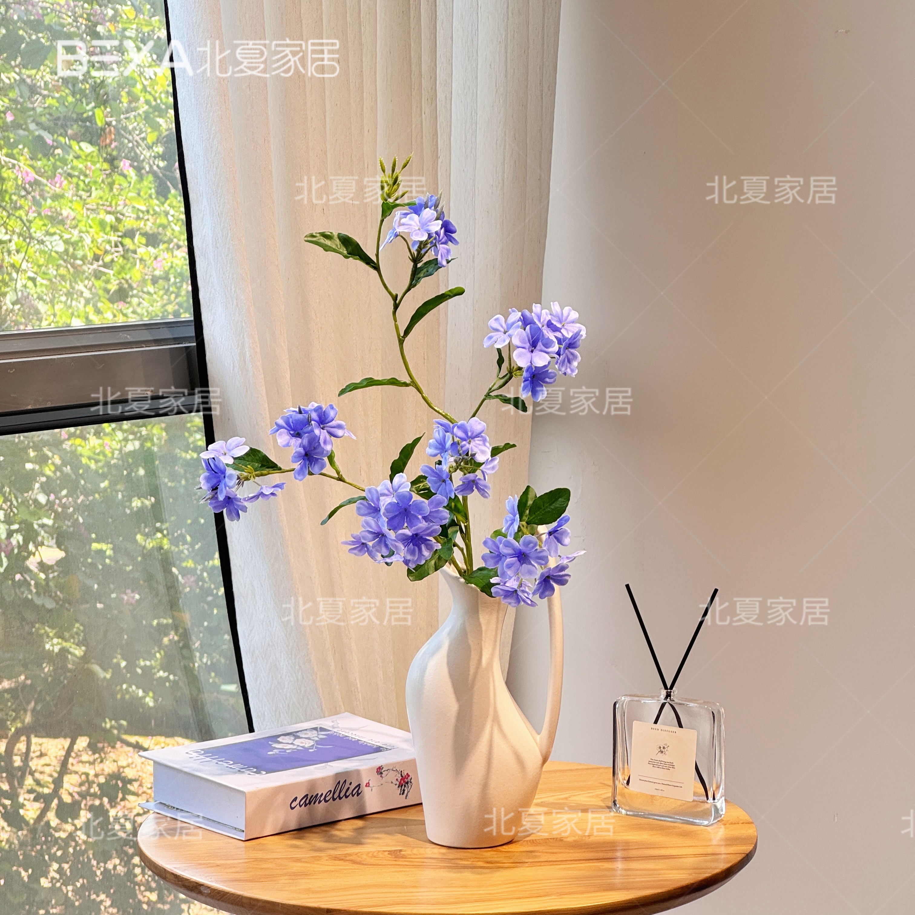 蓝雪花仿真花客厅假花餐桌花装饰摆件客厅仿真花摆件插花摆设道具