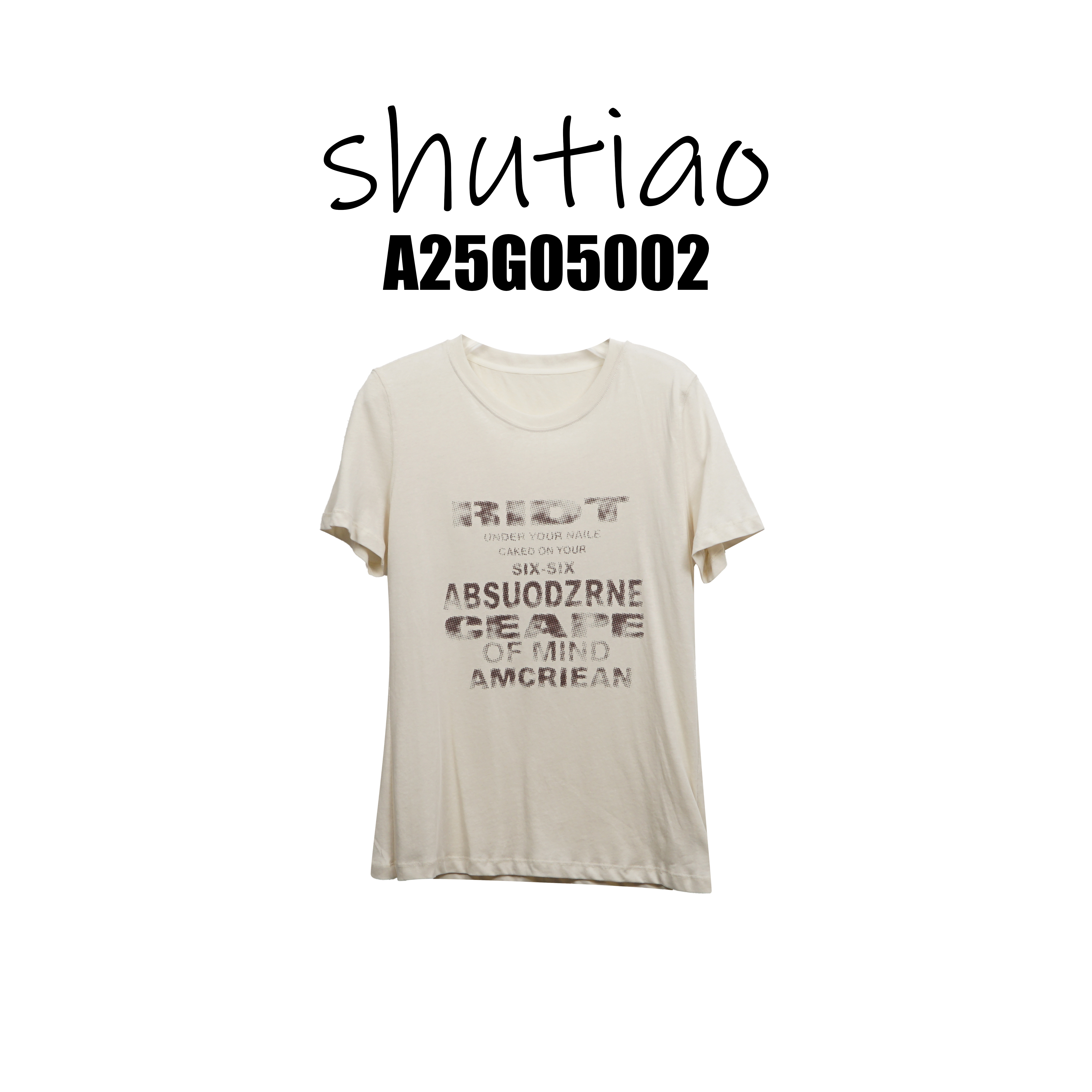 【SHUTIAO】2025夏季：新款小众设计款T恤A25G05002