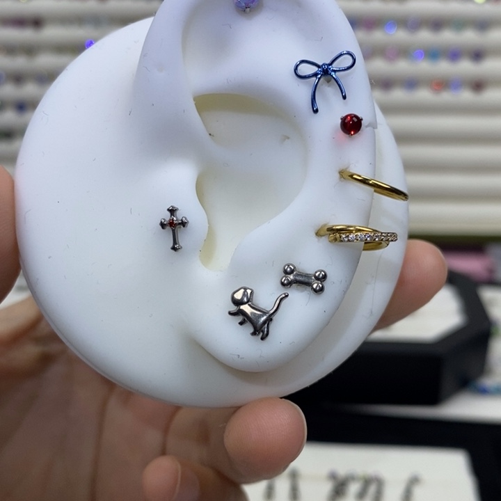 钛合金合金7件钛合金耳钉
