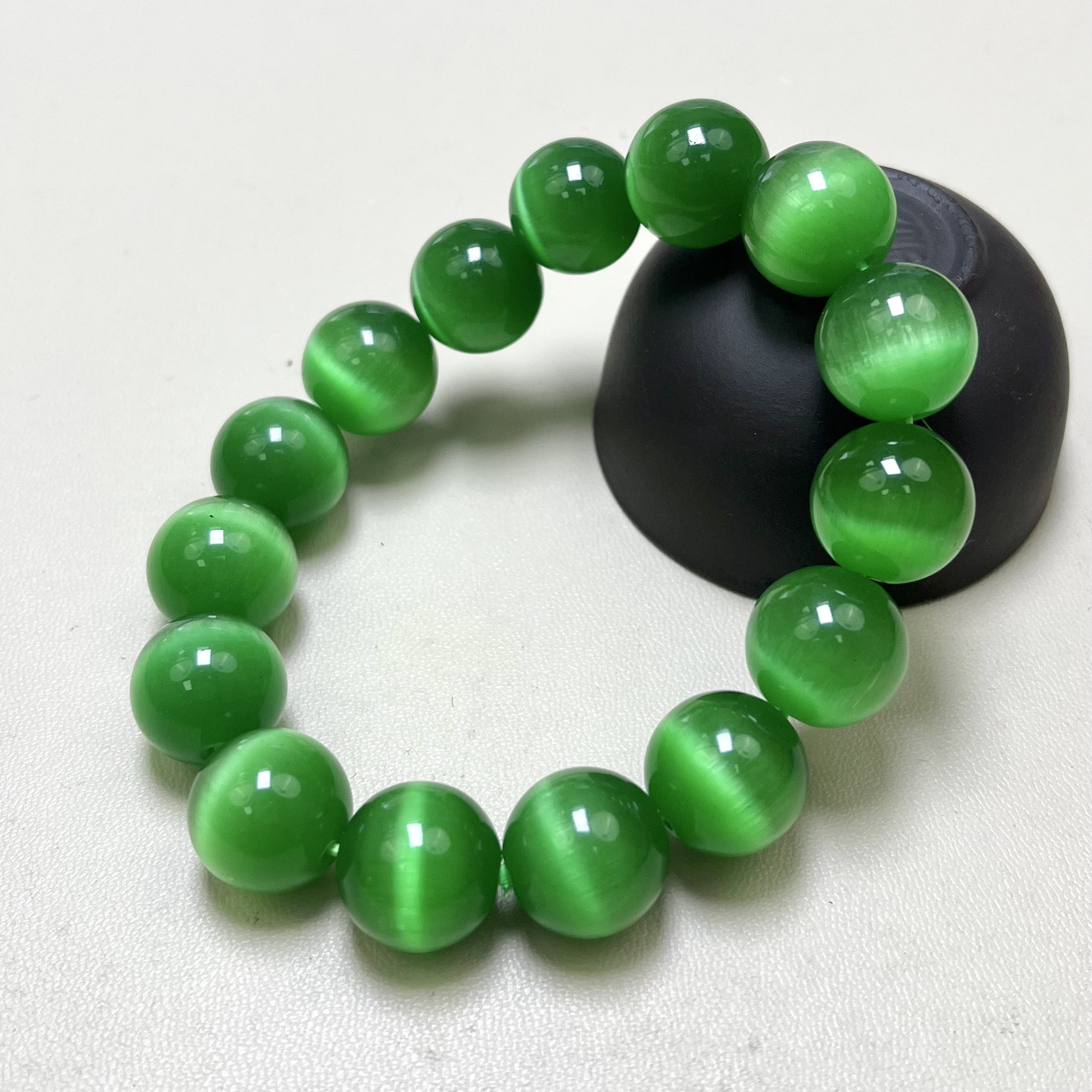 天然和田玉碧玉猫眼玉石手串 -多样性发货