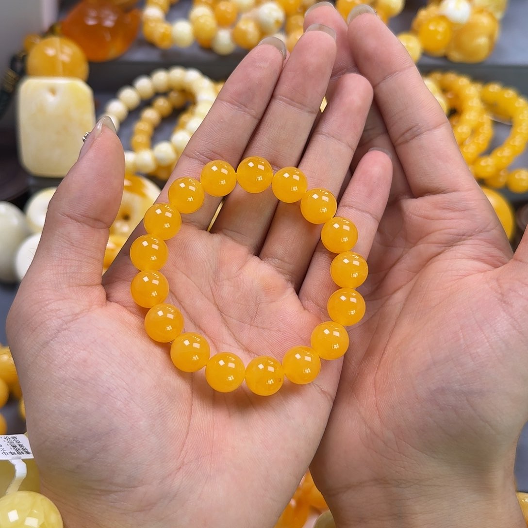 琥珀珠宝奇石未镶嵌同料12mm