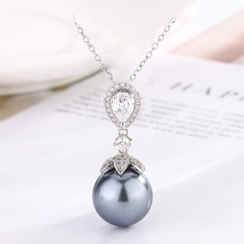 链子925银合成锆石 【琴愿为你】项链时尚百搭套装ZT100146