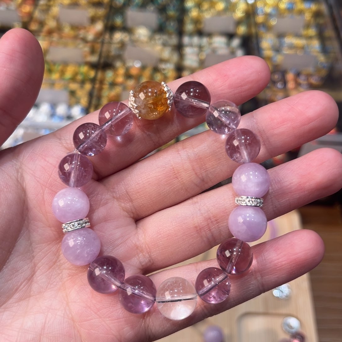 水晶手串未镶嵌紫水晶定制