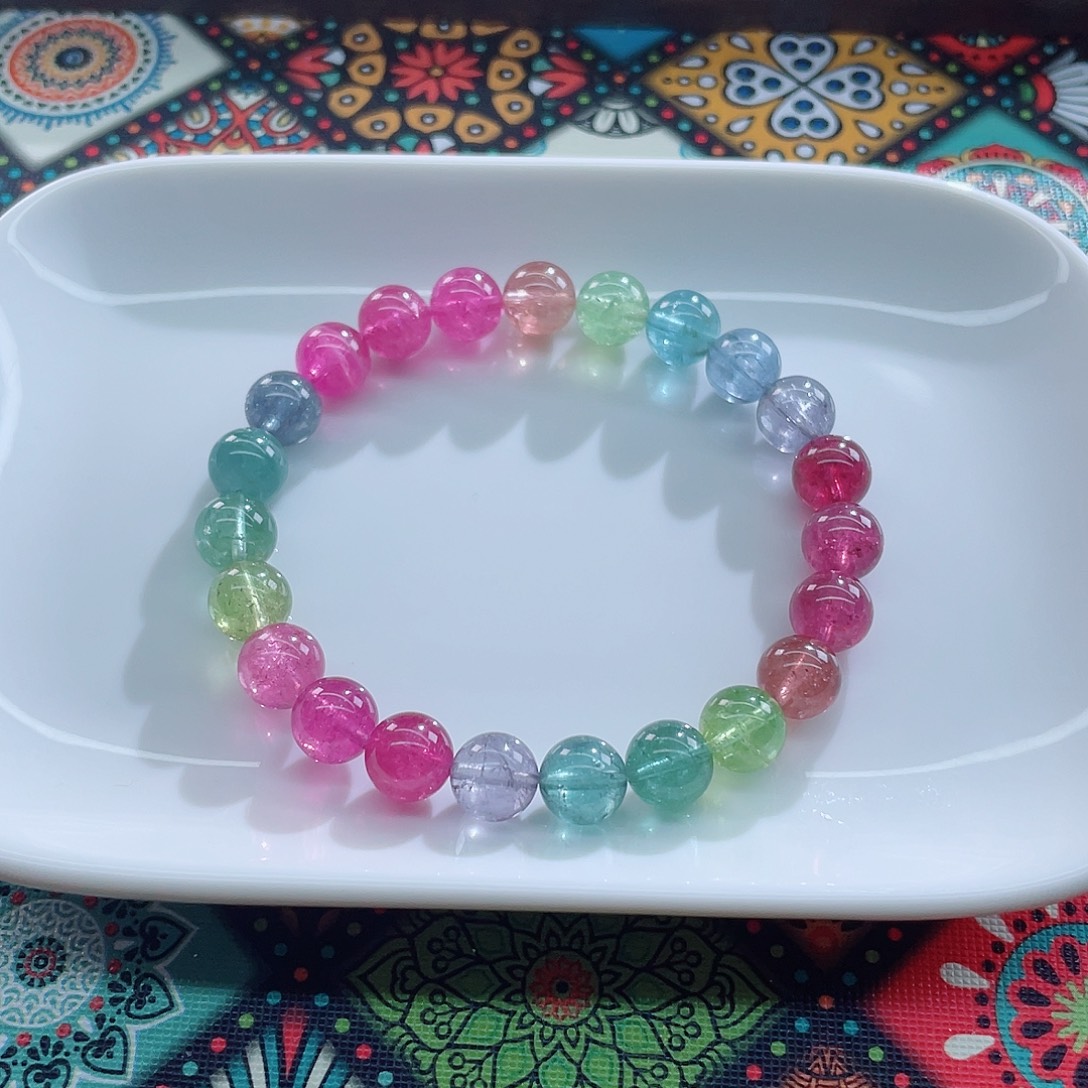 手链碧玺未镶嵌8.3mm左右