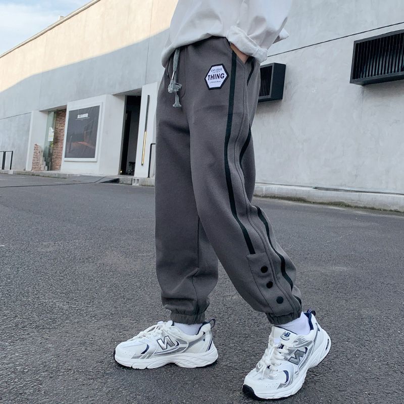 男童裤子秋冬款中大童潮流运动裤2025新款儿童加绒潮流卫裤